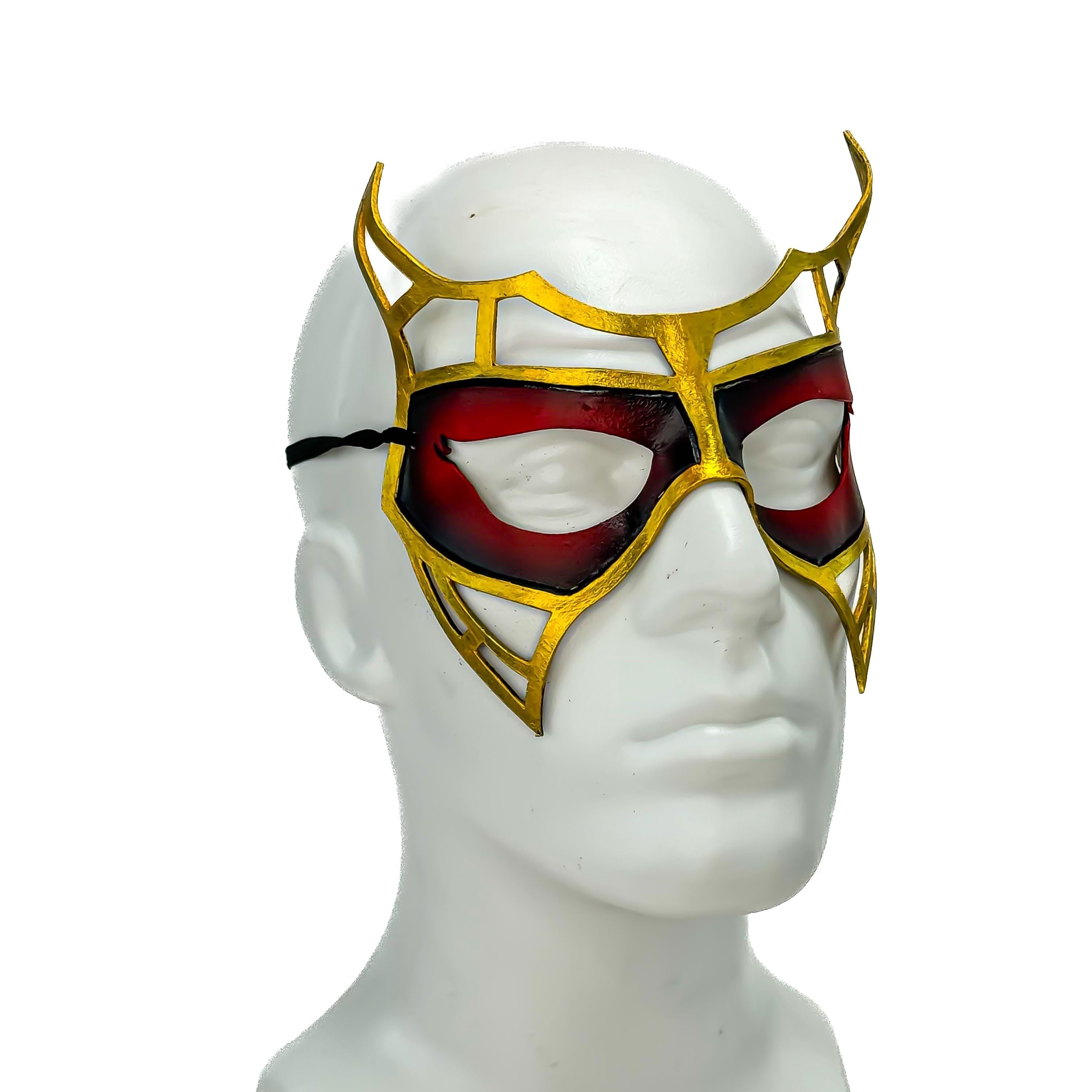Red Royalty Handmade Genuine Leather Mask by Rockwell Masks