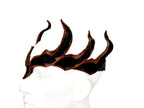 Rust Colored Masquerade Crown of Handmade Genuine Leather in Green and Black by Rockwell Masks
