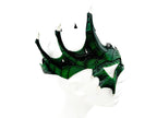 Green Dragon Crown Eye Mask - Handmade Genuine Leather - Masquerade, Halloween or Cosplay Costume by Rockwell Masks