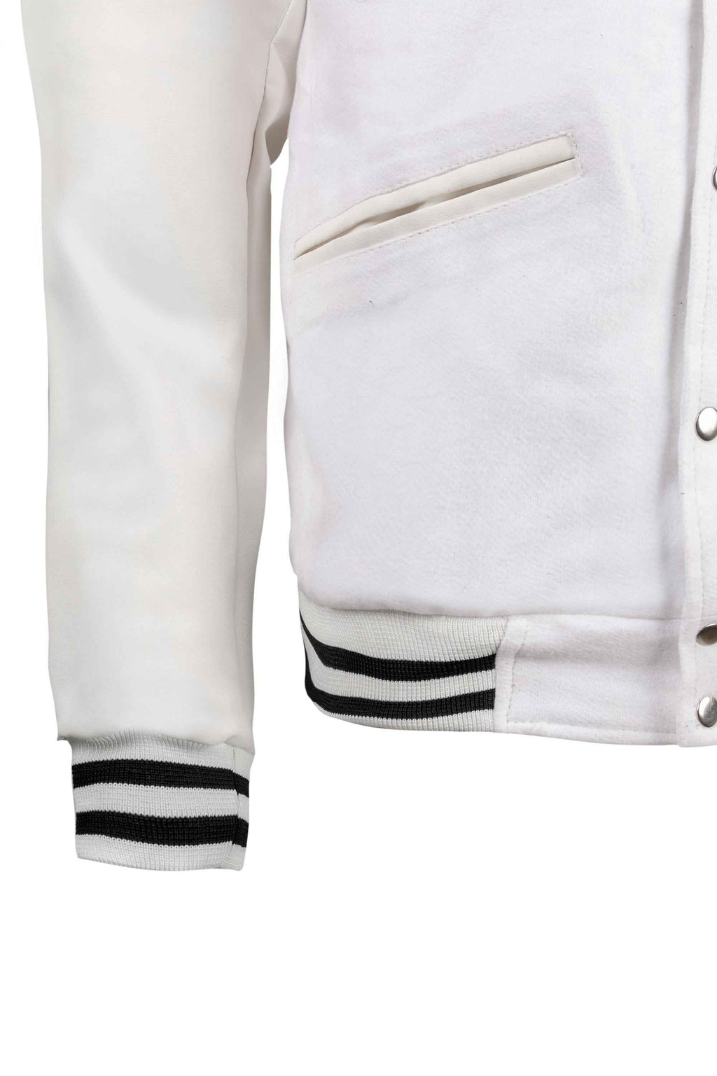 Weeknd Varsity Jacket - Customizable Handmade White and Black Cosplay - Big Tim's Magic Emporium