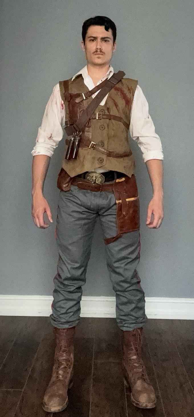 Edward Richtofen Primis Outfit - Tactical Leather Vest, Pants & Accessories Set by Ox and Bulls - Big Tim's Magic Emporium