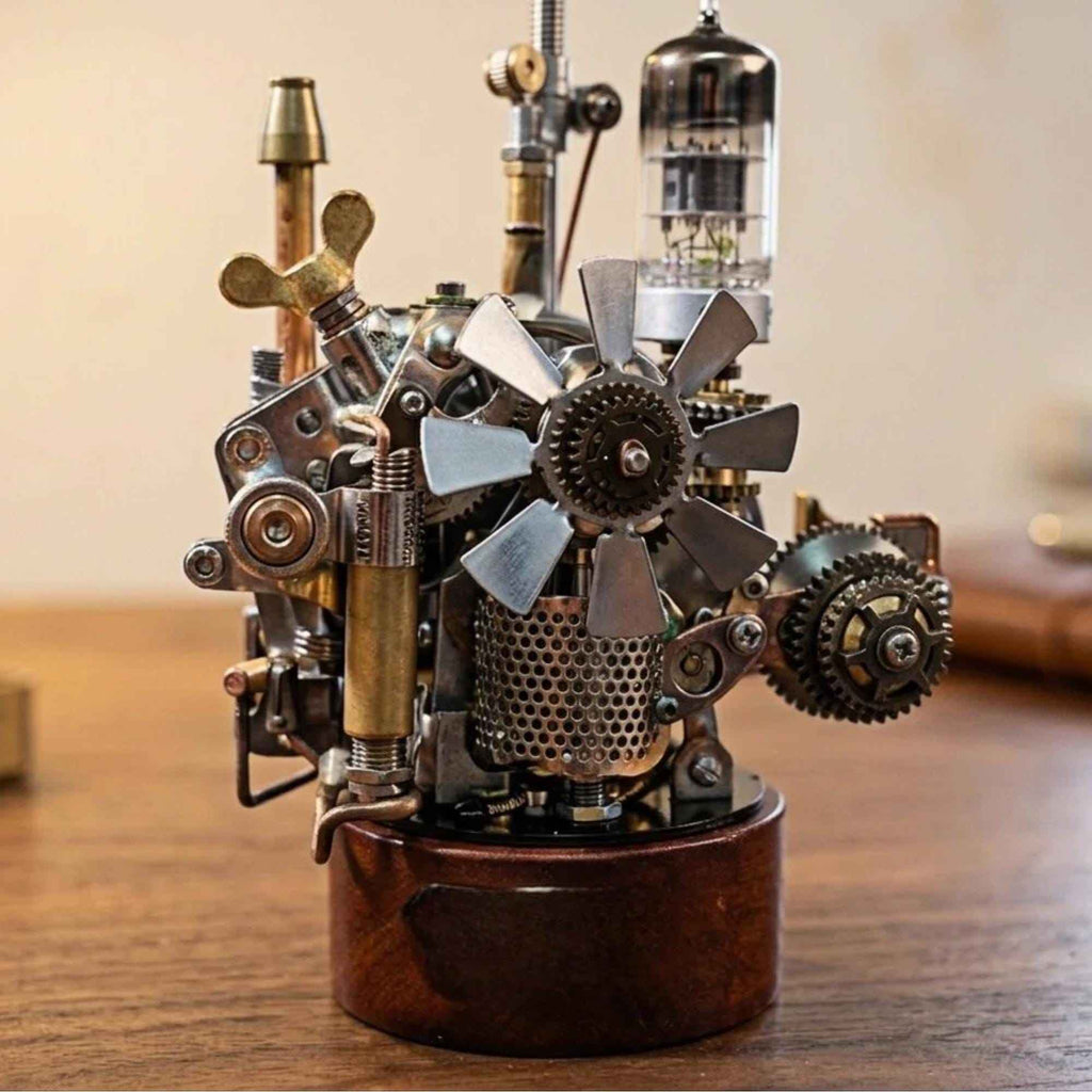 Steampunk Ornithopter Automaton, Mechanical Flying Machine Sculpture, Kinetic Desk Object