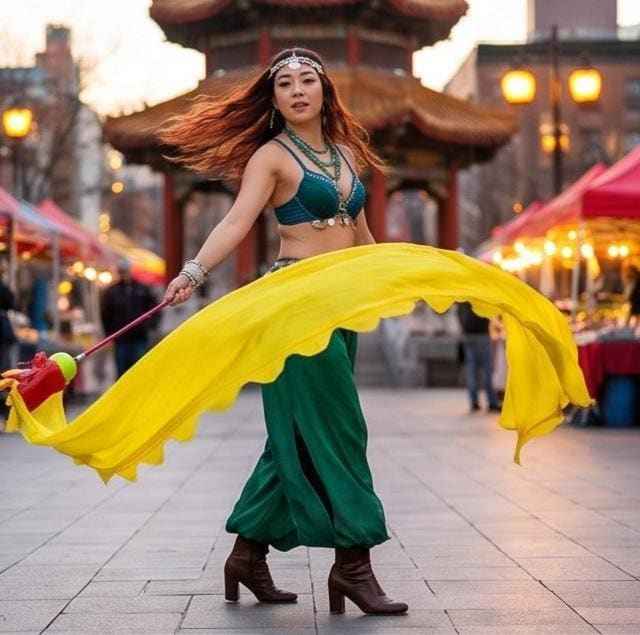 Sunburst Emperor Handmade Silk Dragon Ribbon Poi | 252