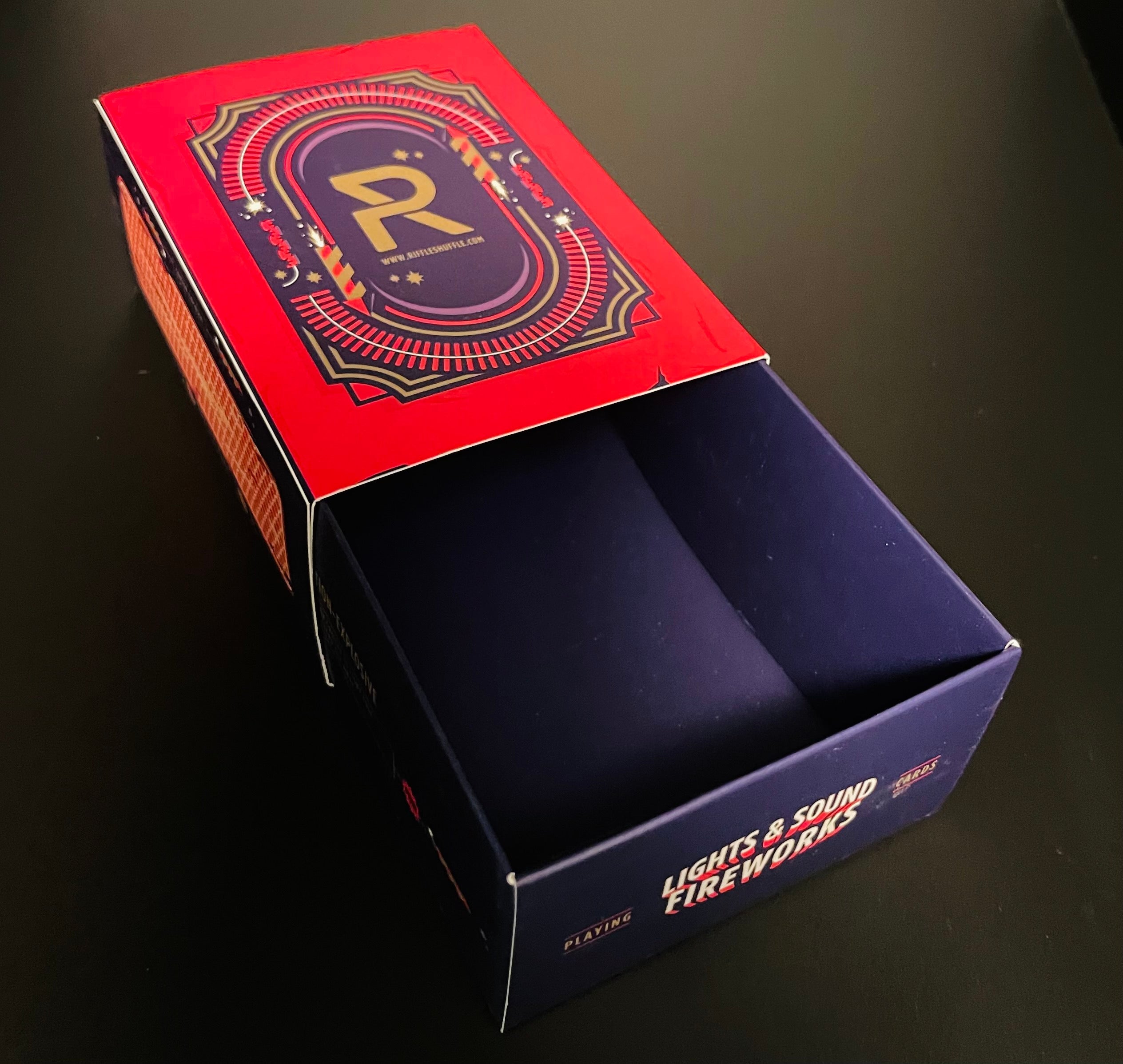 Riffle Shuffle Fireworks collector Drawer Box by Card-Addiction.com