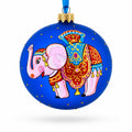 Circus Elephant Performer on Dazzling Glass Ball Christmas Ornament 4 Inches by BestPysanky