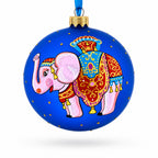 Circus Elephant Performer on Dazzling Glass Ball Christmas Ornament 4 Inches by BestPysanky