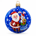 Santa's Magical Rabbit Trick Glass Ball Christmas Ornament 3.25 Inches by BestPysanky