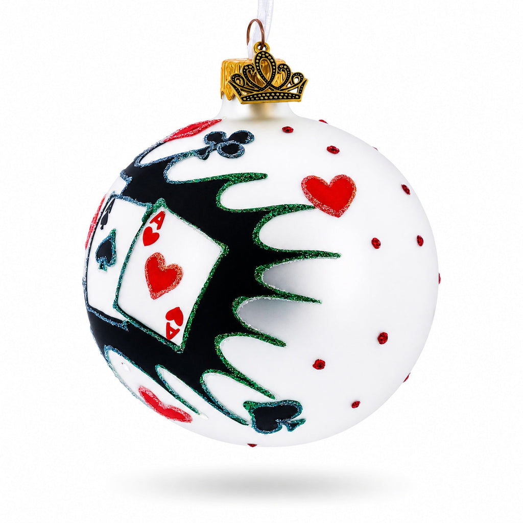 Playing Cards Deck Glass Christmas Ornament 3.25 Inches by BestPysanky
