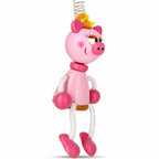 Pig Wooden Doll on a Spring 6 Inches by BestPysanky