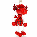 Red Dragon Wooden Doll on a Spring 5.7 Inches by BestPysanky