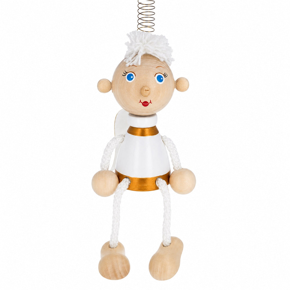 Angel Wooden Doll on a Spring 6 Inches by BestPysanky