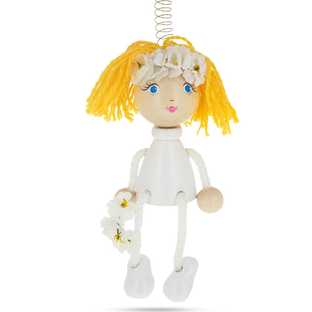 Bride Wooden Doll on a Spring 6 Inches by BestPysanky