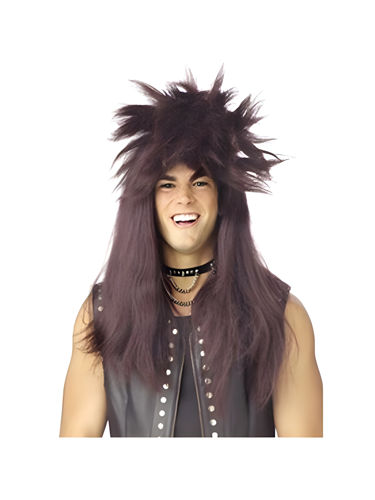 Brown Punk Mullet Wig by Masquerade