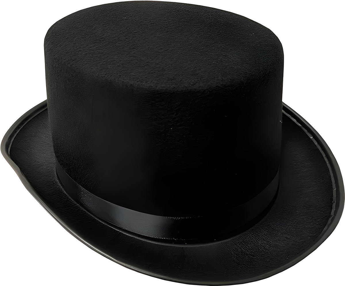 Black Felt Top Hat by Masquerade