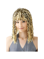 Gold Tinsel Wig by Masquerade