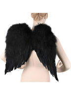 Adult Black Feathered Angel Costume Wings by Masquerade