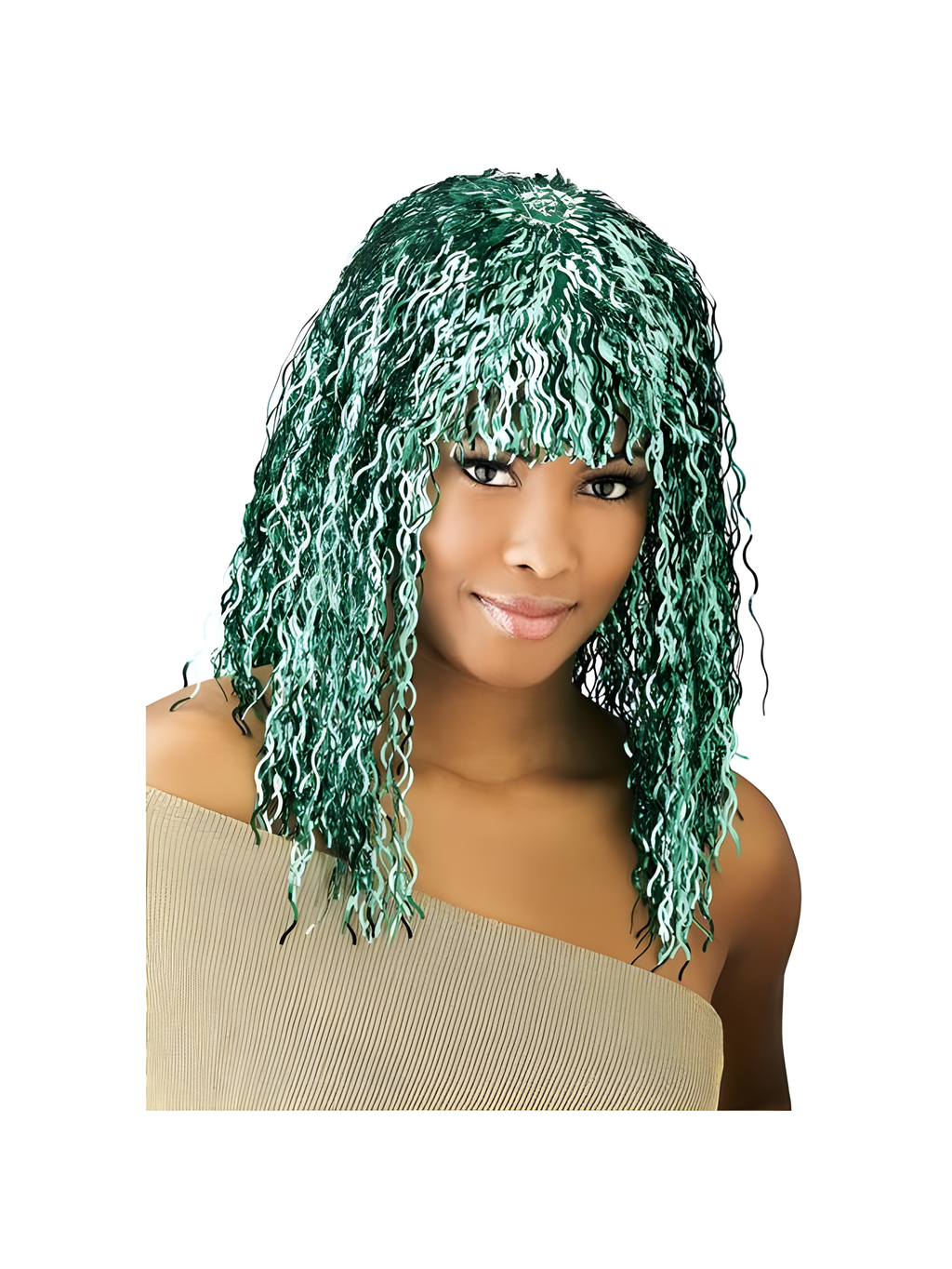 Green Tinsel Wig by Masquerade