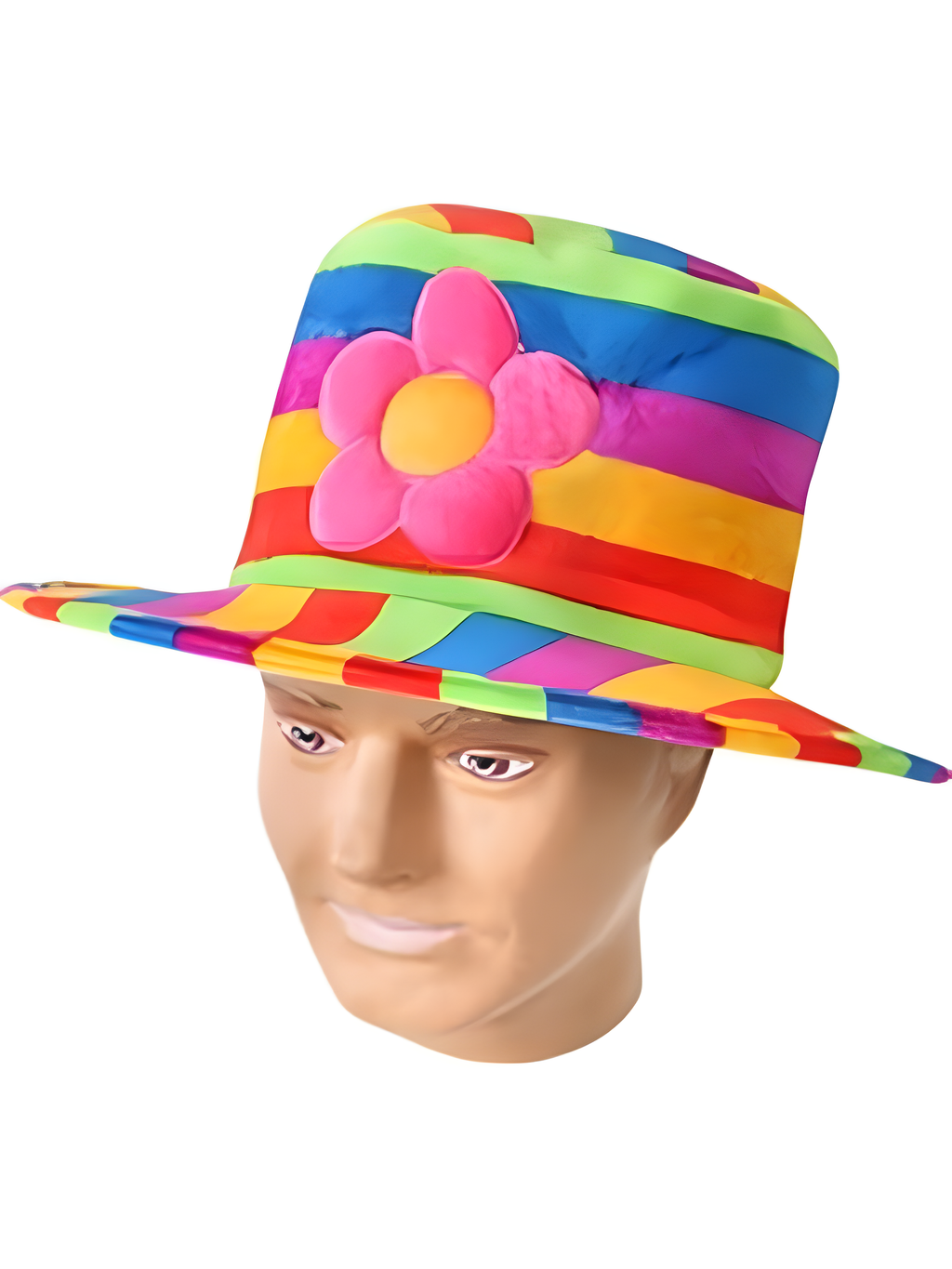 Adult Rainbow Pride Hat With Flower by Masquerade
