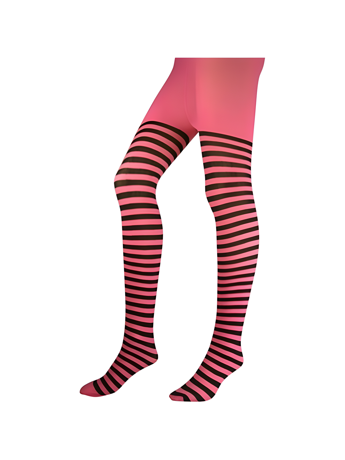 Adult Black/ Neon Pink Striped Tights by Masquerade