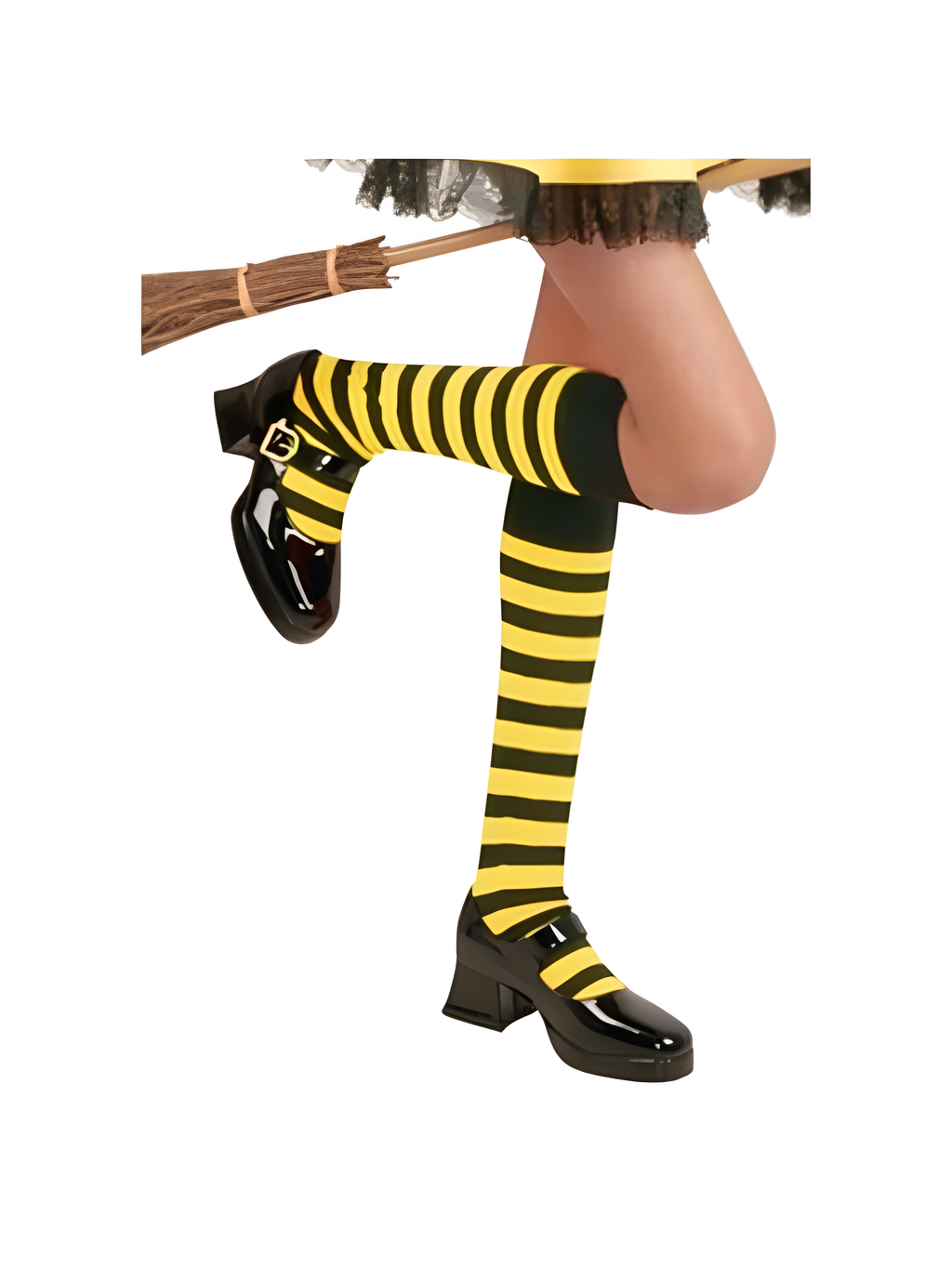 Childs Black & Yellow Knee High Striped Socks by Masquerade