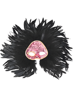 Adult Black Wicked Feather Eye Mask by Masquerade