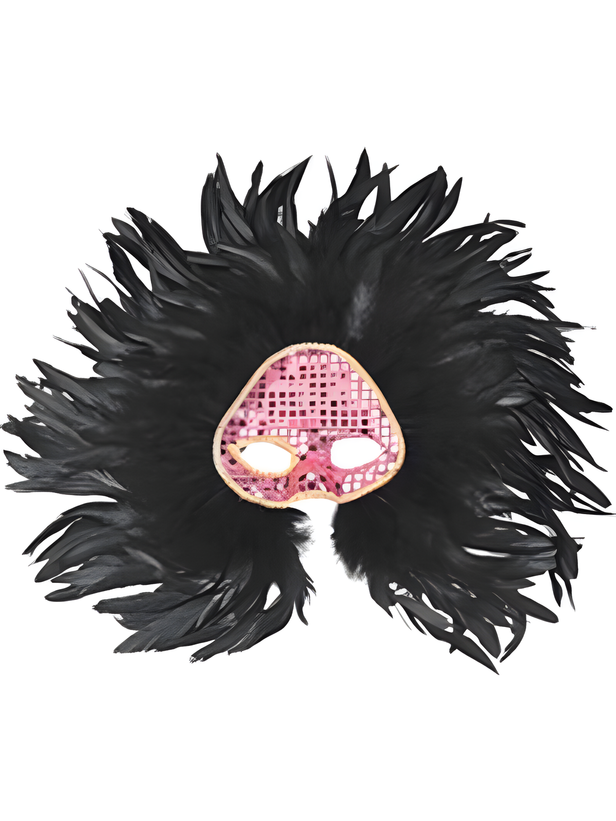 Adult Black Wicked Feather Eye Mask by Masquerade