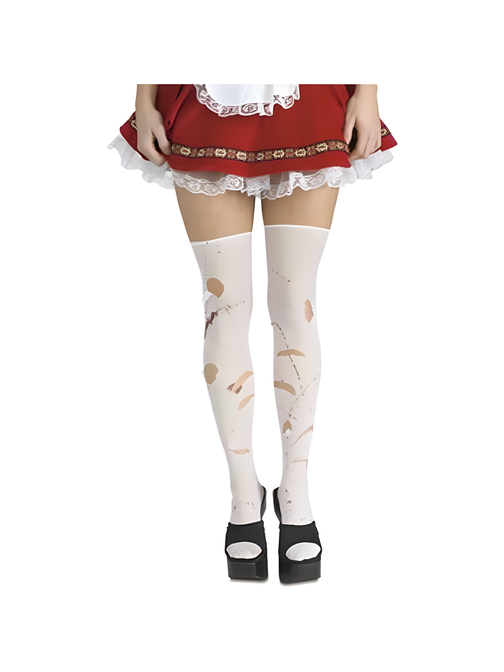 Adult White Ripped Stockings by Masquerade