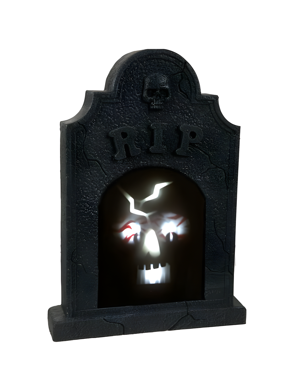 Sound Activated Illuminated Skull Tombstone by Masquerade