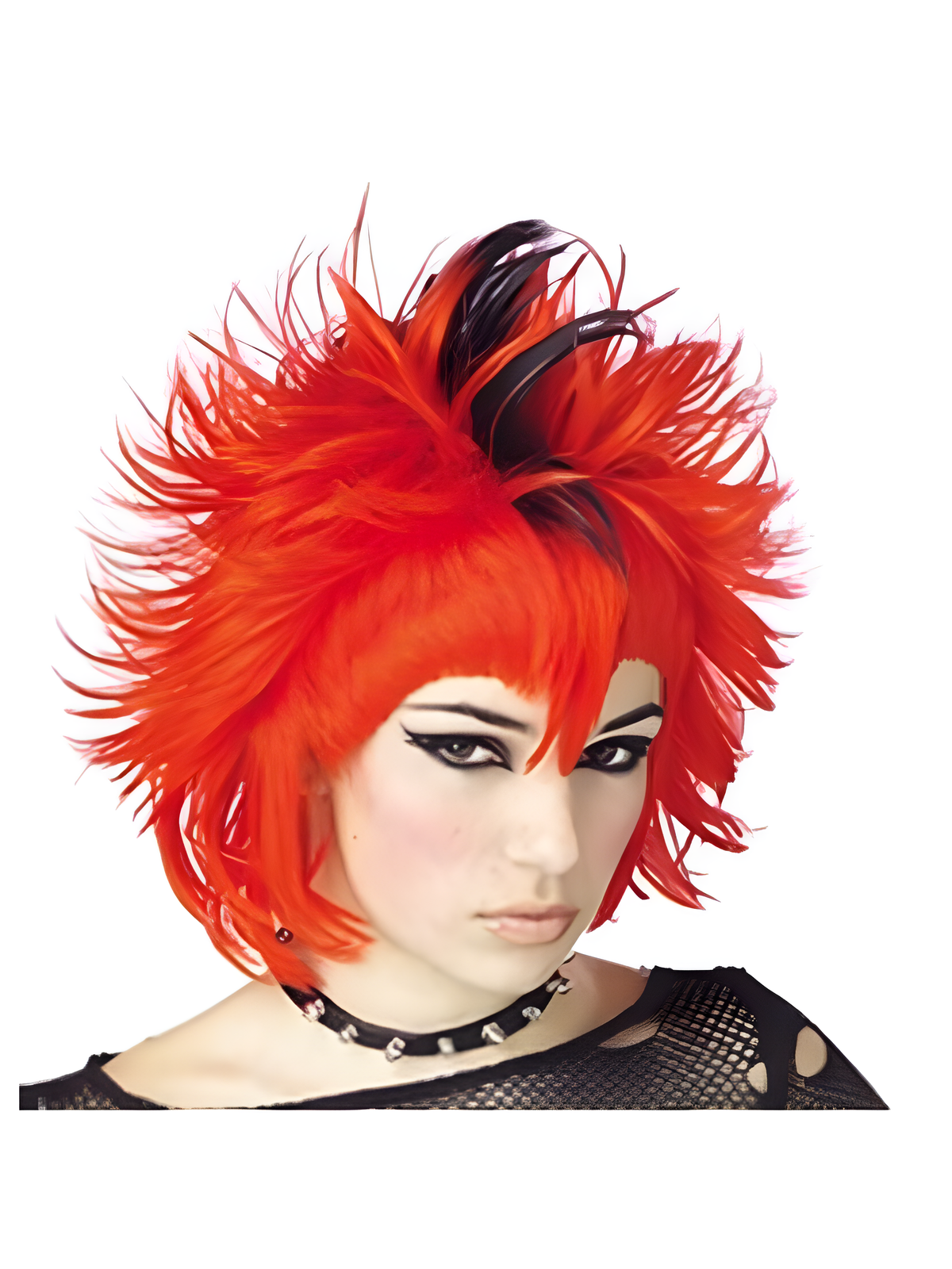 Women's Red & Black Mohawk Wig by Masquerade