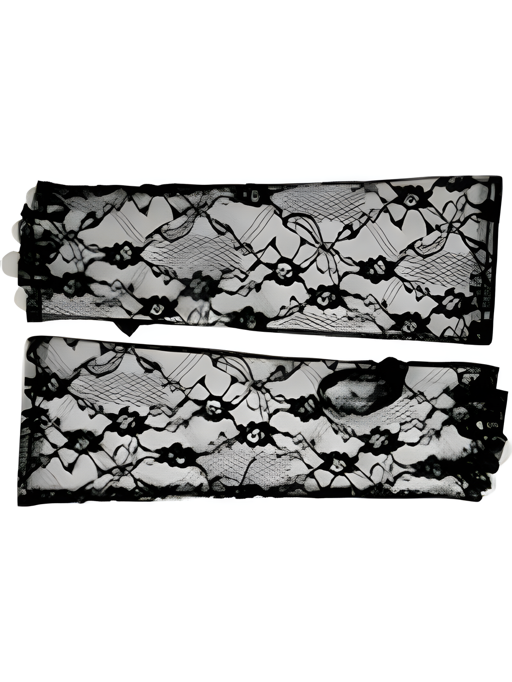 Adult Elbow Length Fingerless Black Lace Gloves by Masquerade