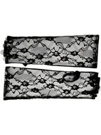 Adult Elbow Length Fingerless Black Lace Gloves by Masquerade