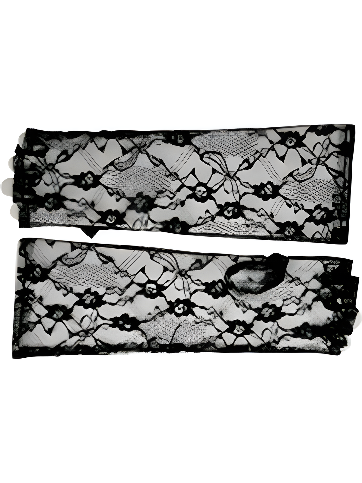 Adult Elbow Length Fingerless Black Lace Gloves by Masquerade
