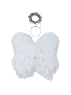 Child White Angel Wings with Halo by Masquerade