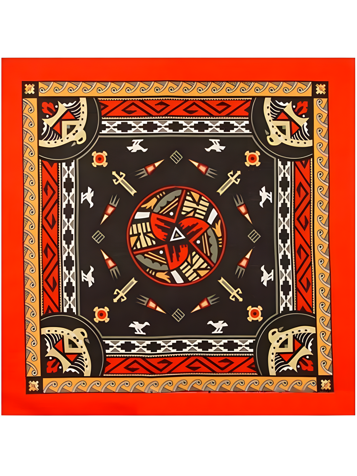 Aztec Bandanas Red W/ Dark Center by Masquerade
