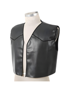 Black Faux Leather Biker Vest, Standard Size by Masquerade