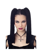 Black Spiral Fall Clip-On Hairpiece by Masquerade