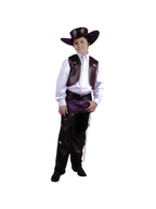 Child's Black Cowboy Leather Chaps & Vest Costume by Masquerade