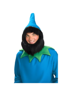 Adult Blue Elf Hat With Black Beard by Masquerade