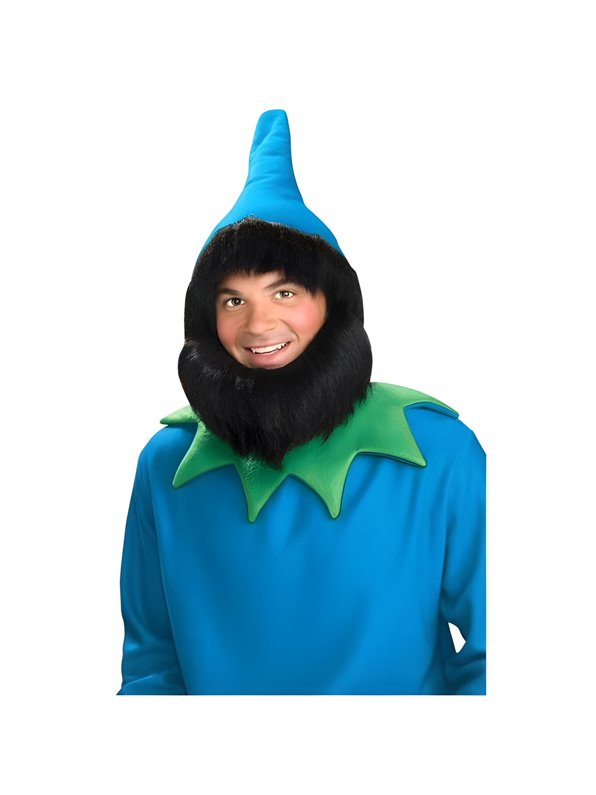 Adult Blue Elf Hat With Black Beard by Masquerade