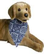Blue Paisley Dog Bandana Size: Medium (26-50 lbs) by Masquerade