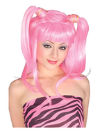 Adult Pink Pig Tails Wig by Masquerade