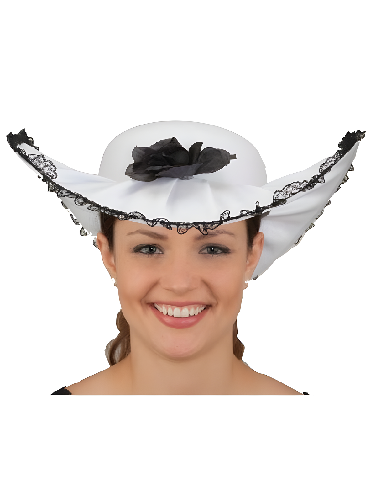 Southern Belle Hat with Lace and flowers by Masquerade