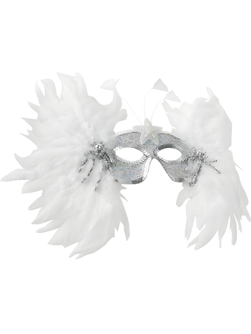 Snowflake Feather Eye Mask by Masquerade
