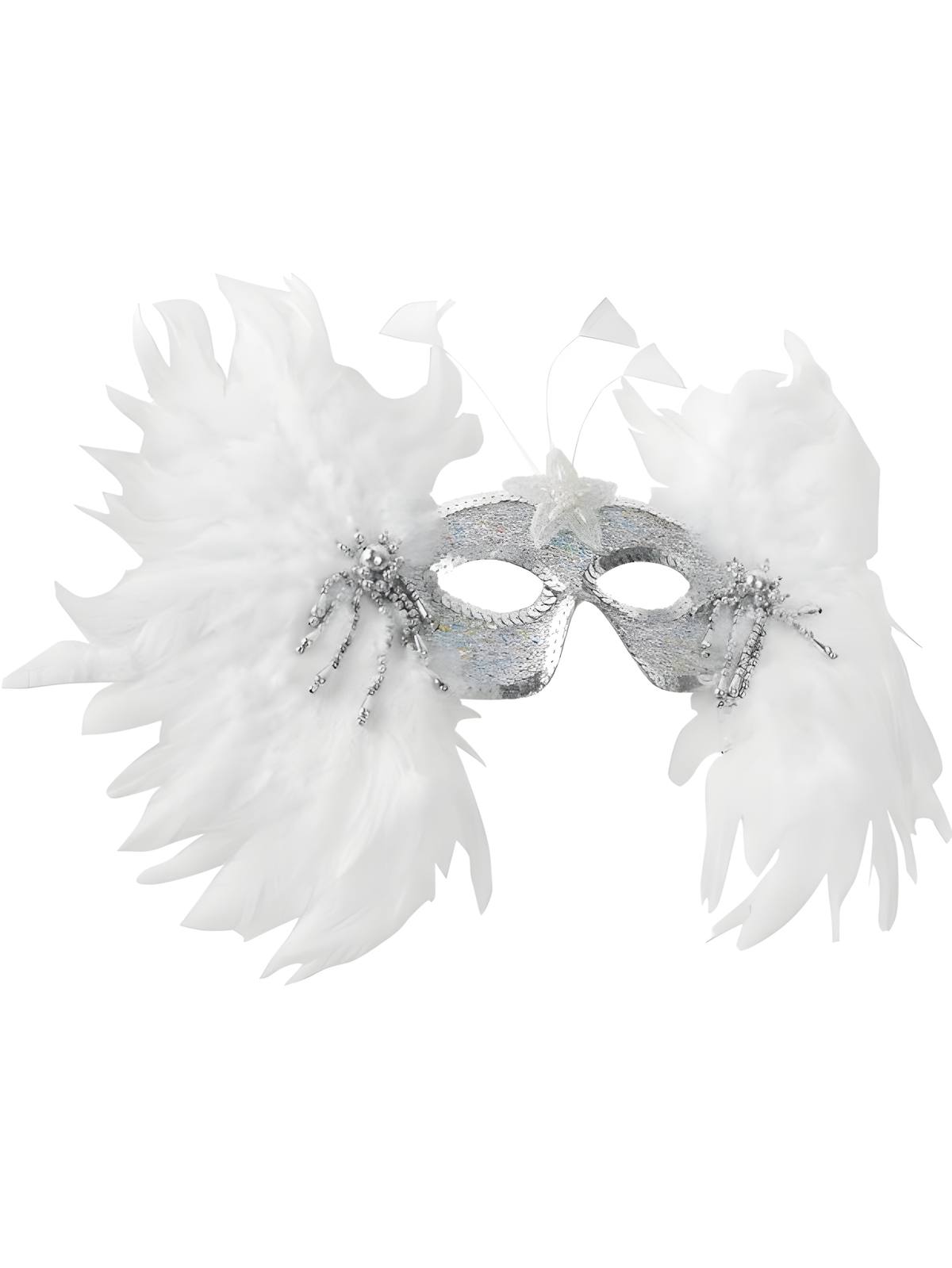Snowflake Feather Eye Mask by Masquerade