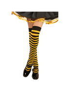 Childs Black & Yellow Stripped Over The Knee Stockings by Masquerade