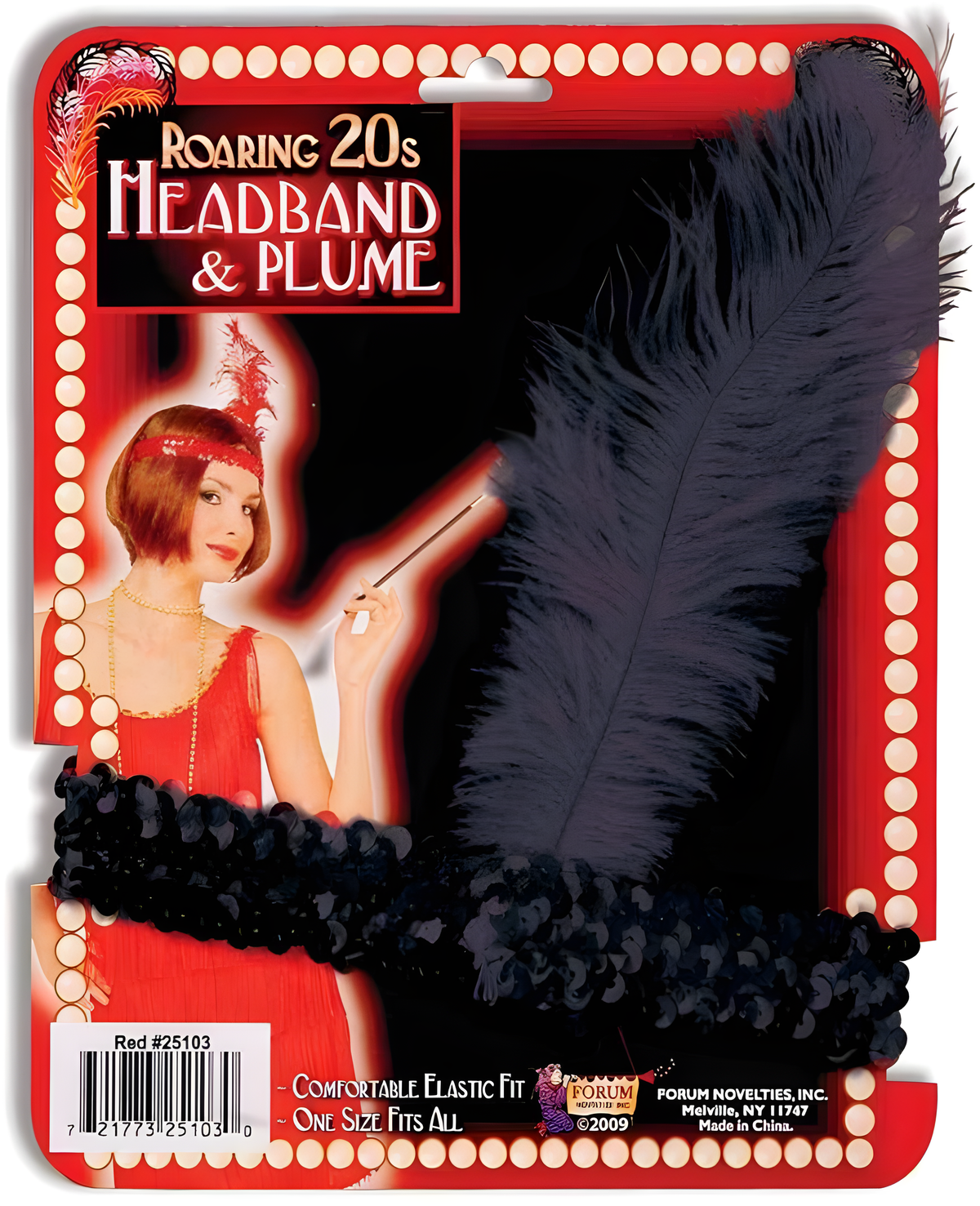 Forum Novelties Black Sequin Flapper Headband by Masquerade