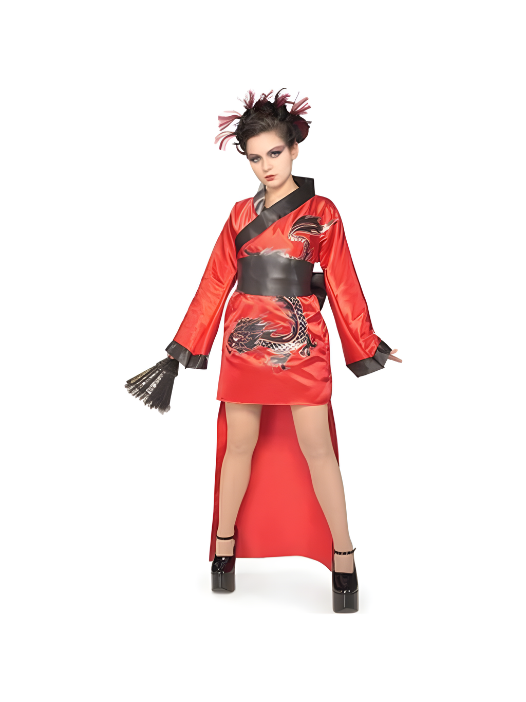 Women's Dragon Lady Kimono Halloween Costume (Junior Sizes) by Masquerade