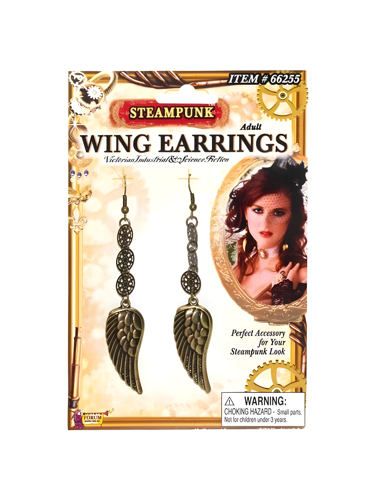 Adult Steampunk Wing Earrings by Masquerade