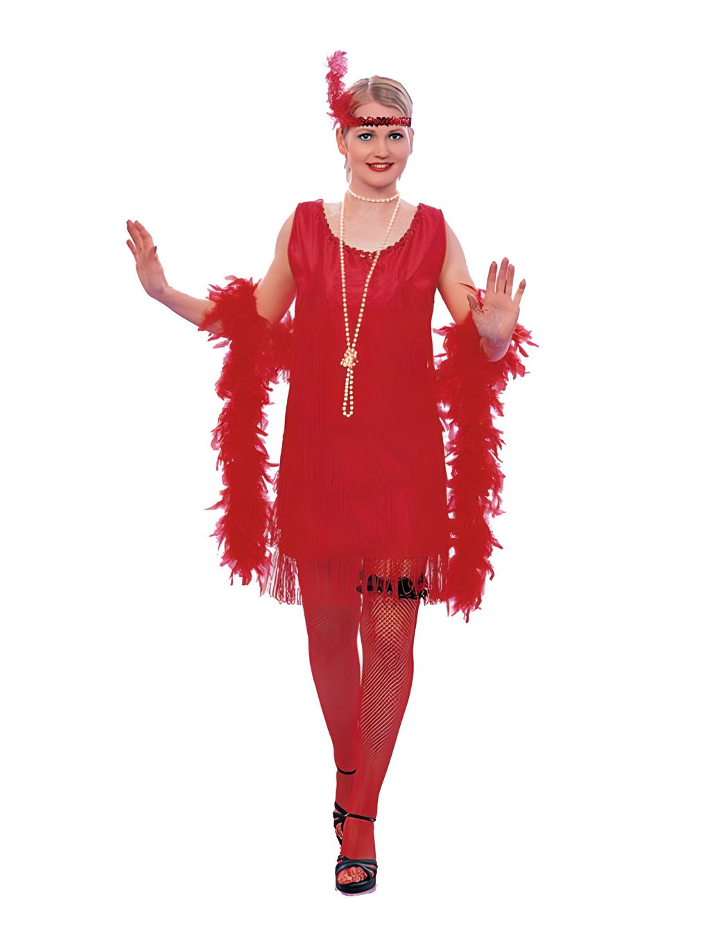 Adult Roaring 20s Red Flapper Gatsby Dress by Masquerade