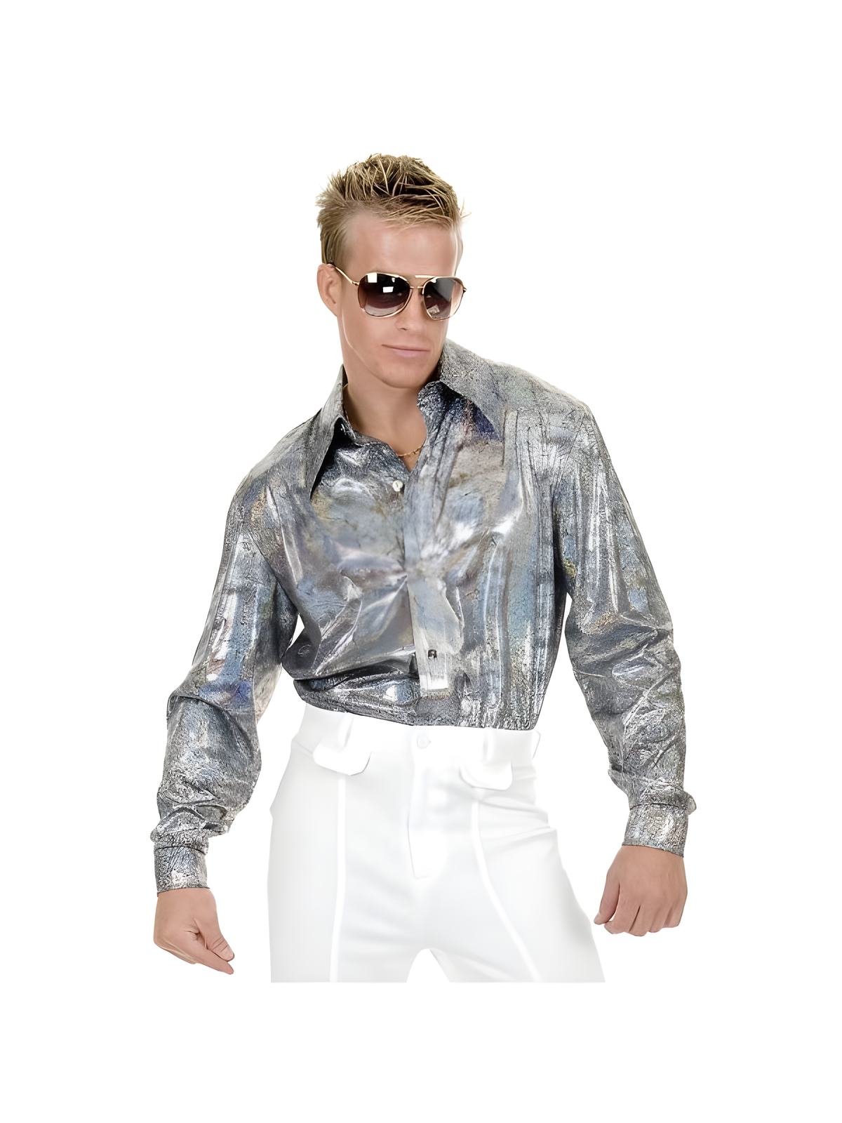 Adult Silver Disco Shirt by Masquerade